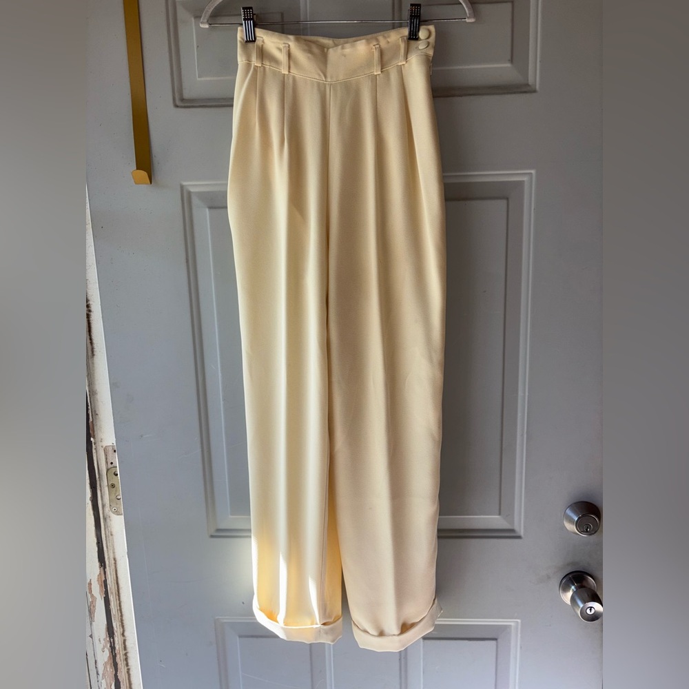Rina Rossi vintage cream wide leg pants size 4